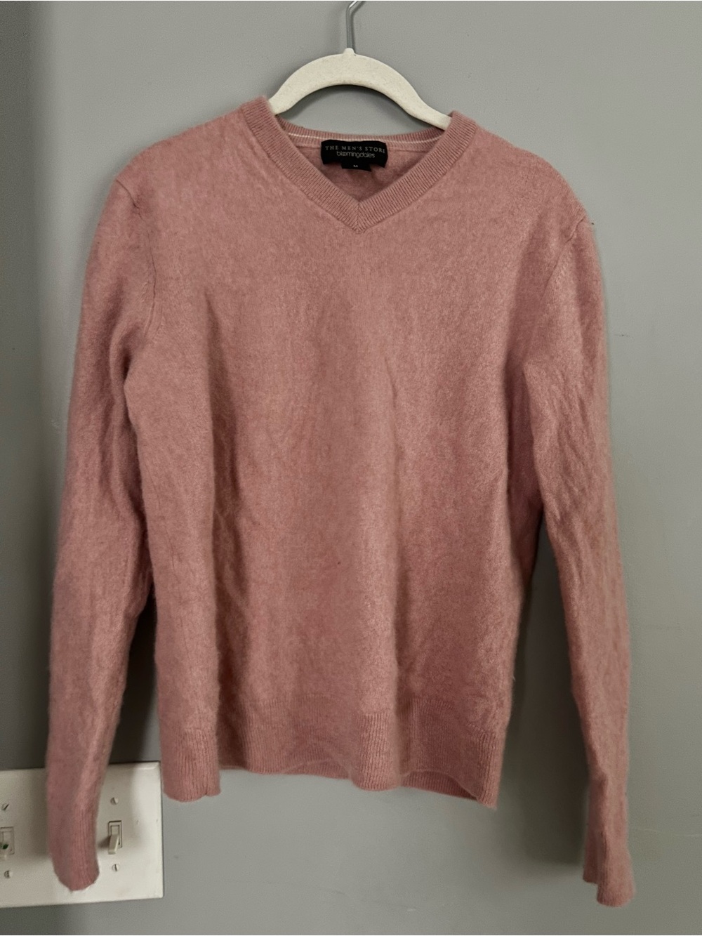 The Men's Store Men's V-Neck Sweater - Dusty Rose Pink